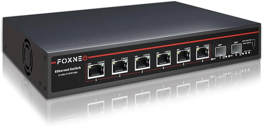 FOXNEO 10gbps スイッチングハブ 8ポート(全て10G RJ45) Amazon | FOXNEO 10gbps スイッチングハブ 8ポート(全て10G RJ45